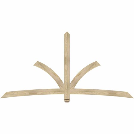 Ekena Millwork Davenport Rough Sawn Timber Gable Bracket, Douglas Fir, 96"W x 48"H x 2"D x 4"F, 12/12 Pitch GBW096X48X0204DAV00RDF